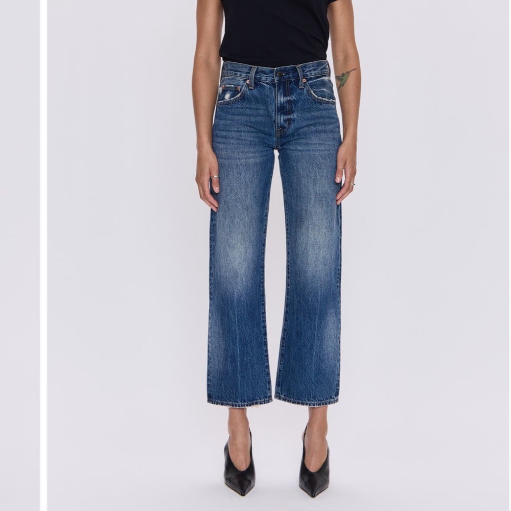 Pistola Lexi distressed ankle wide leg jeans